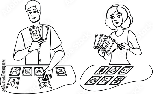 psychic tarot reading vector
