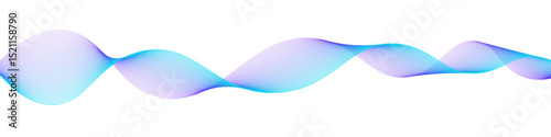 Dynamic flowing wave pattern with gradient lines in cyan, purple and blue shades, great for digital backgrounds and modern compositions. Vector EPS 10