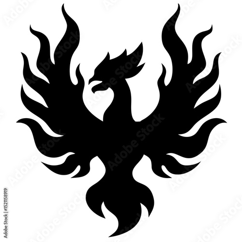 Download phoenix bird vector illustration for logo design and tattoo art mythical firebird graphic 98