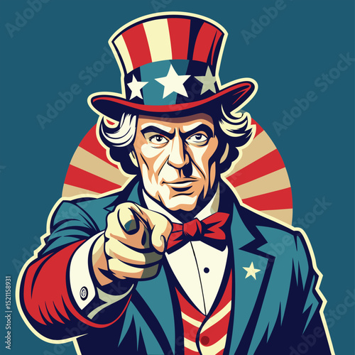 Vintage Uncle Sam Patriotic Artwork.