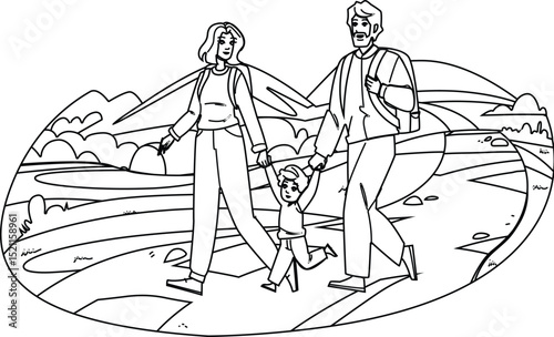 nature trail family vector