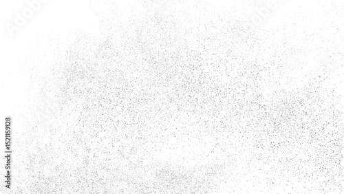 Distressed paper background. Grain noise. Dust effect overlay. Sand texture. Snow pattern. Black ink splash. Grainy isolated on white. Vector illustration, EPS 10.