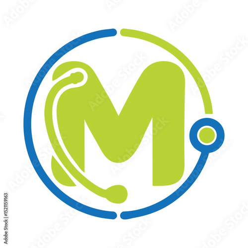 Medical Logo Design Featuring Letter M for Healthcare or Pharmaceutical Company