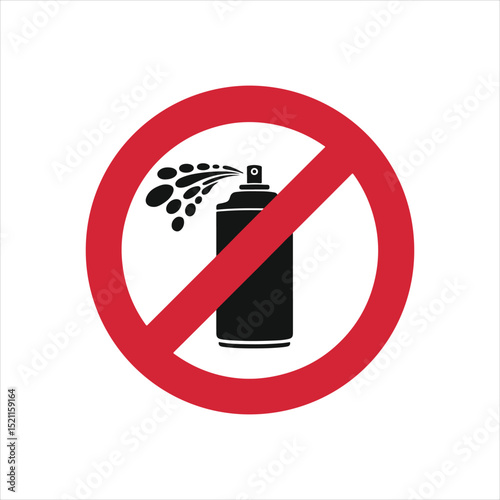 No Spray Can Allowed: Prohibition Symbol for Flammable and Hazardous Materials

