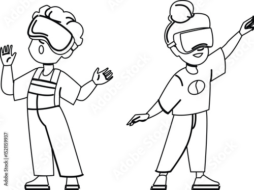 technology vr virtual reality kid vector