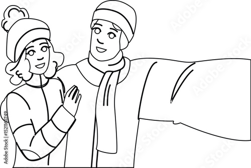 snow winter hike vector