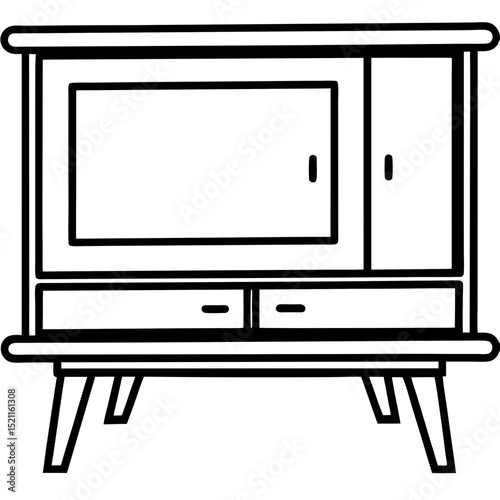 Industrial TV Stand Vector Art Design