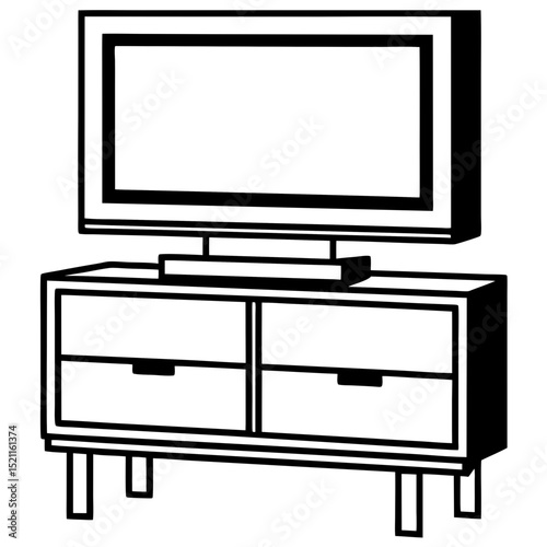 Industrial TV Stand Vector Art Design