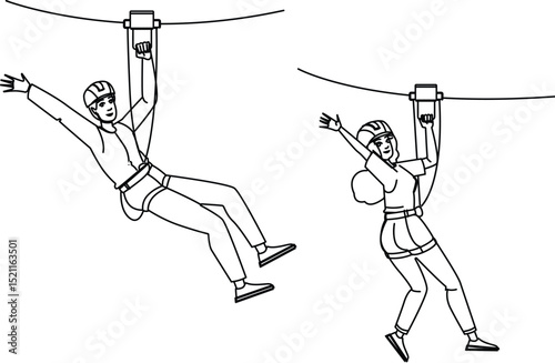 line zipline vector