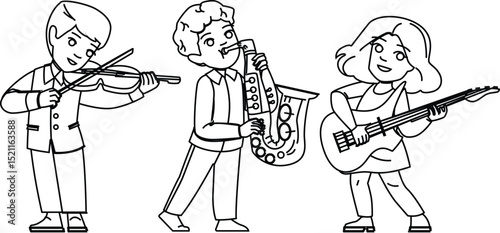 boy music education kid vector