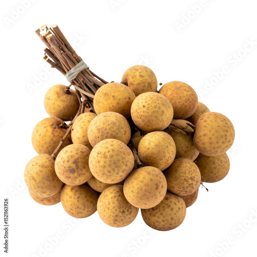 Longan fruit cluster on branches, fresh and ripe