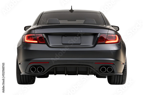 Sleek black luxury sports car rear view