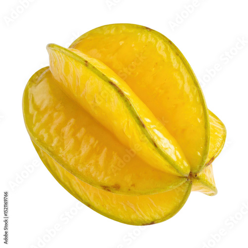 Yellow starfruit on transparency background