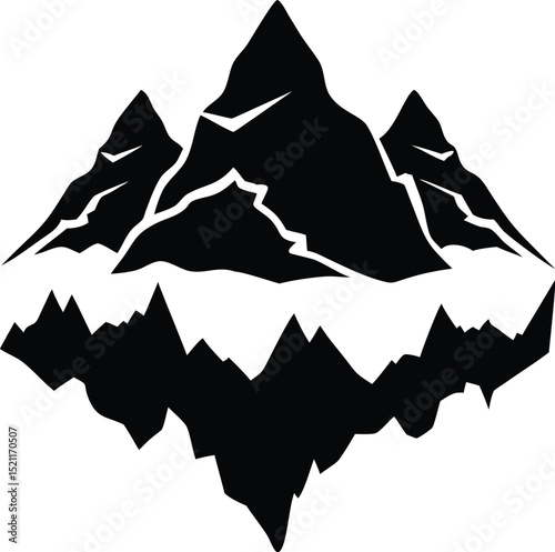 Mountain Range Silhouettes for Outdoor Design and Nature Vector Art