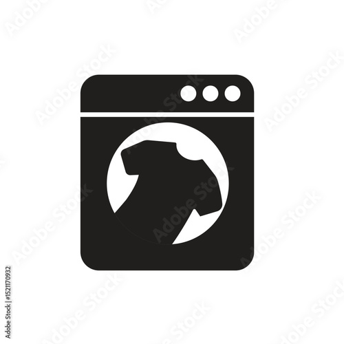 clothes washing machine icon logo