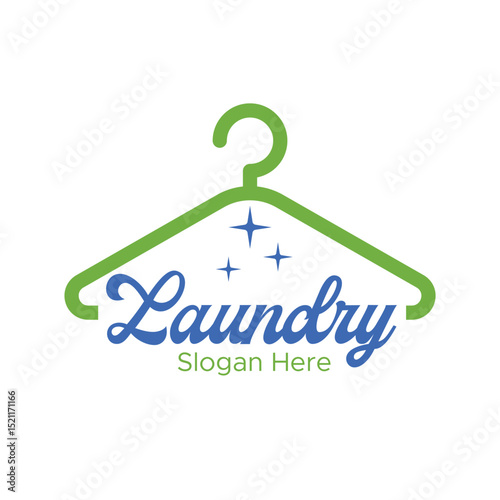 laundry service clothes hanger symbol logo