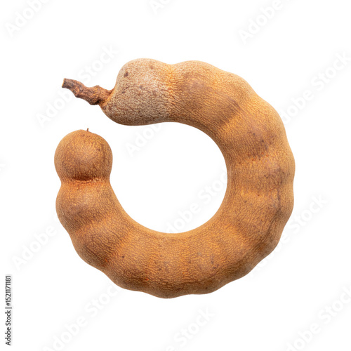 Tamarind pod isolated on transparency background