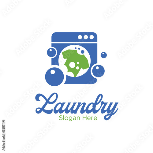 laundry service wash machine logo vector