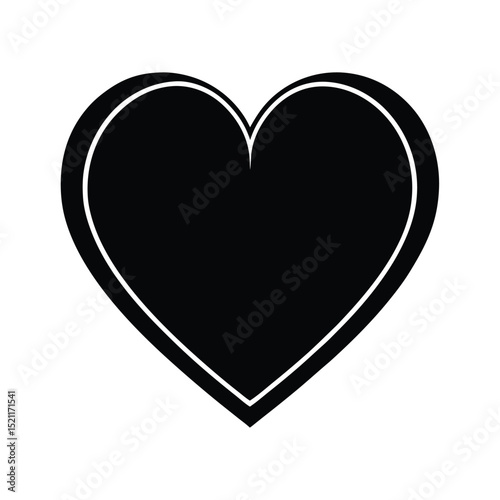 Heart Icon Vector Flat and Clean Look Isolated on White Background