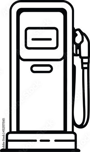 Outline Illustration of a Fuel Pump or Gas Station Dispenser with Nozzle
