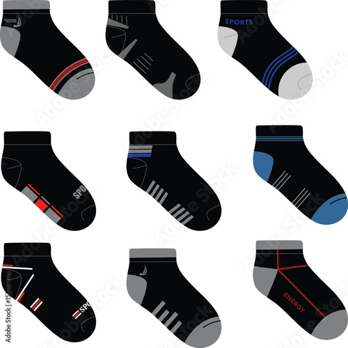 ankle length socks illustrations vector art