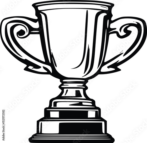 trophy cup isolated on black