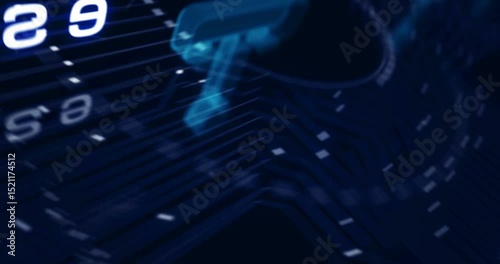 Joystick videogame and gaming symbol abstract cyber concept. Digital technology background seamless and loopable dynamic 3d animation.
