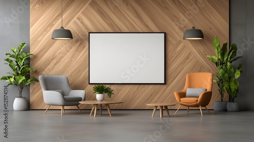 Elegant conference room with modern wood paneling and minimalist furniture