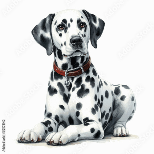 Playful Ink Splatter dog dalmatin isolated watercolor vector illustration svg