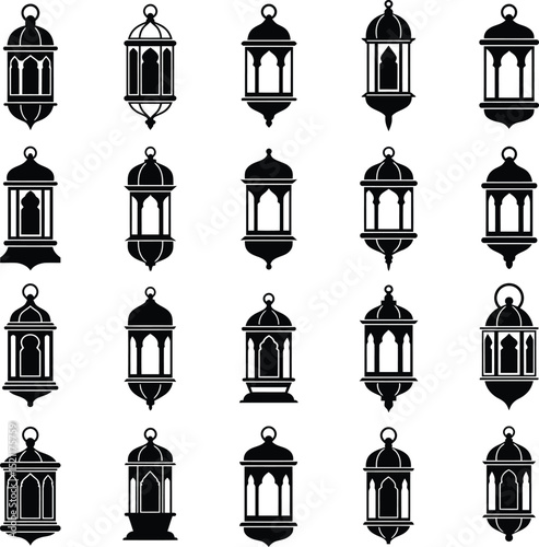 Islamic Lantern Silhouette Bundle for Ramadan and Eid Celebration