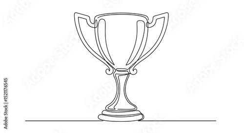 trophy outline drawing award cup simple line art
