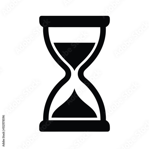 Hourglass Icon Vector Flat and Clean Look Isolated on White Background