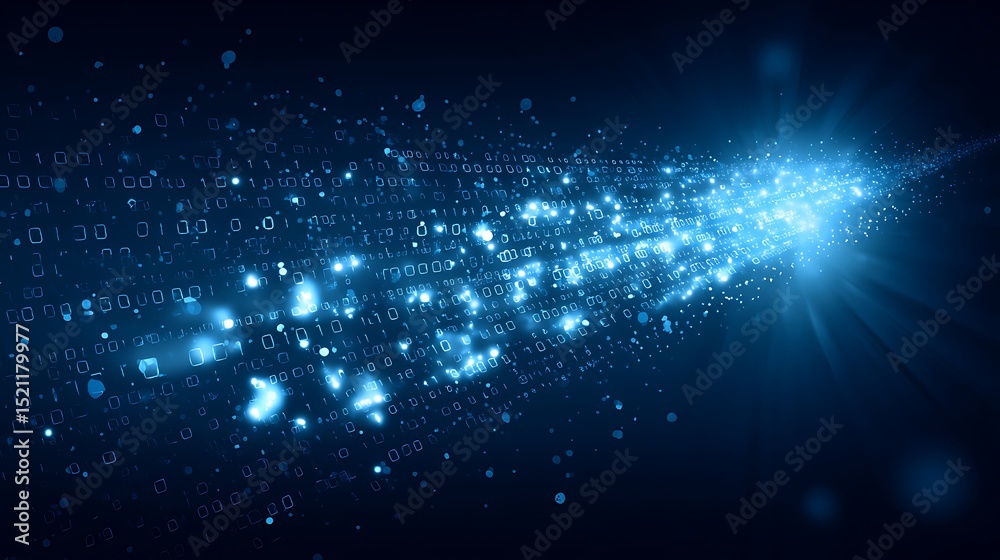 Obraz premium Digital data stream with binary code