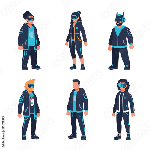 Futuristic Cyberpunk Character Collection