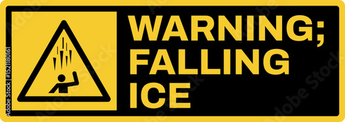 warning safety signs v3 uppercase text_warning ; falling ice landscape size 1/2 a4,a3,a2,a1	   