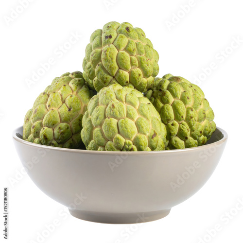 Custard apples in bowl, fresh and vibrant