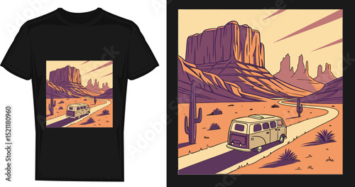 Vintage Outdoors Adventure Wild Nature Hand Drawn Autumn winter print design, nature view hand sketch retro artwork, vintage explorer, wilderness, adventure, camping emblem graphics T shirt Design