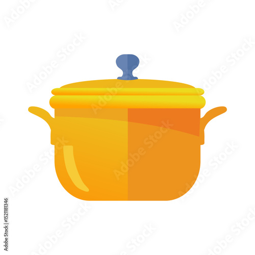 Cooking pot — colorful vector icon

