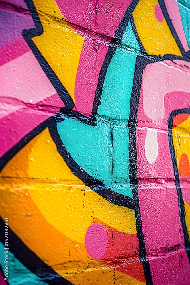 Fototapeta premium On the graffiti wall, vibrant colors and unique patterns intertwine