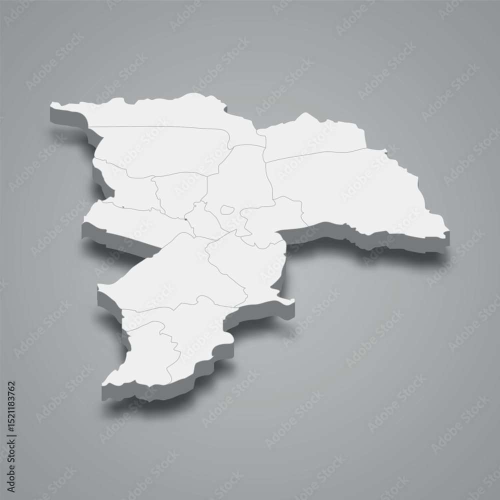 Balkh 3d isometric map is a region of Afghanistan Balkh 3d isometric map is a region of Afghanistan