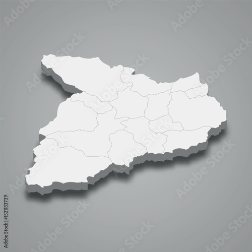 Baghlan 3d isometric map is a region of Afghanistan