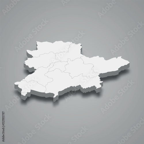 Daykundi 3d isometric map is a region of Afghanistan