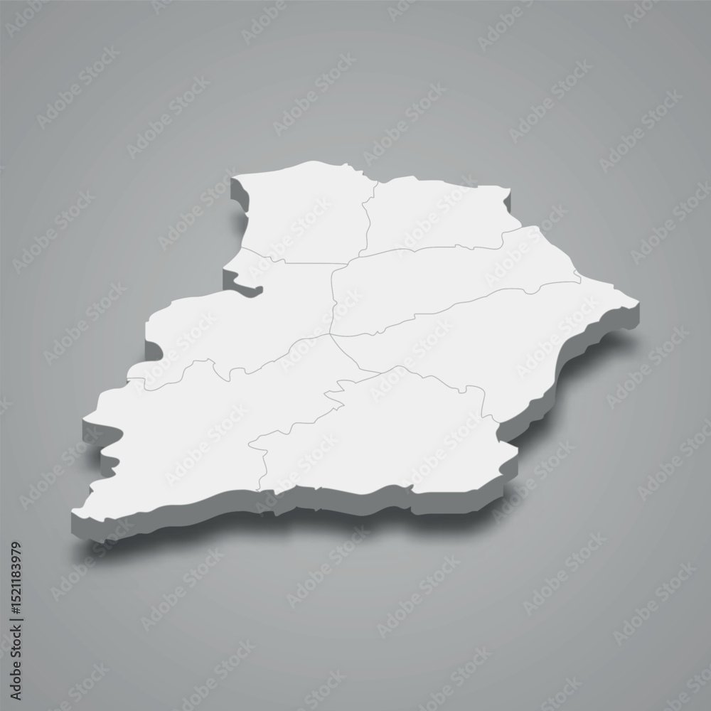 Obraz premium Samangan 3d isometric map is a region of Afghanistan