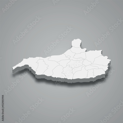 Nangarhar 3d isometric map is a region of Afghanistan