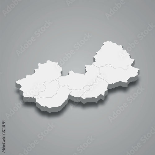 Nuristan 3d isometric map is a region of Afghanistan