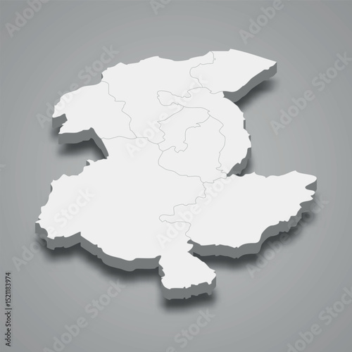 Sari-Pul 3d isometric map is a region of Afghanistan