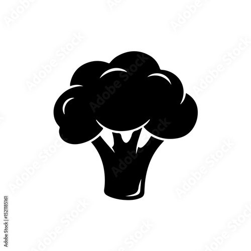 Broccoli food icon dark silhouette