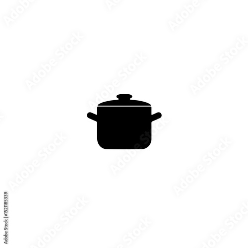 Cooking pot icon flat style