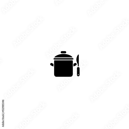 Cooking pot and knife icon