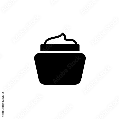 Cream jar icon skincare product symbol